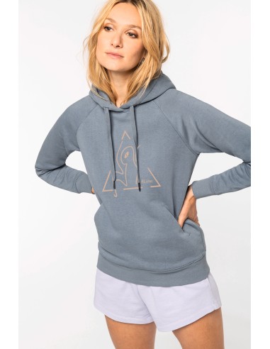 Sweat-shirt capuche raglan femme