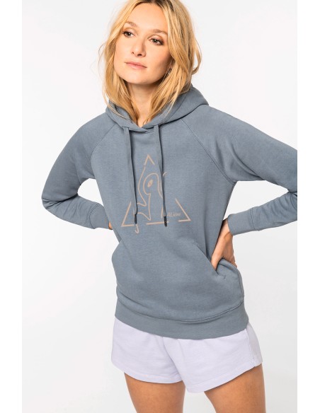 Sweat-shirt capuche raglan femme