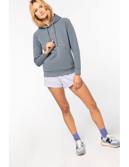Sweat-shirt capuche raglan femme