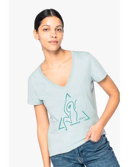 T-shirt col V femme
