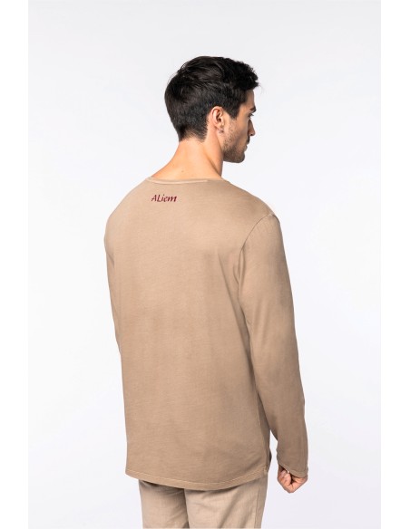 T-shirt délavé manches longues mixte