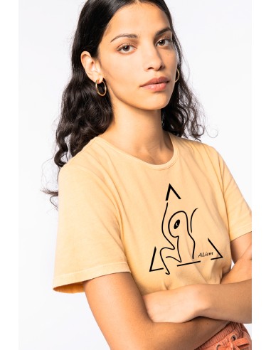 T-shirt délavé manches courtes mixte