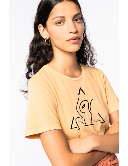 T-shirt délavé manches courtes mixte